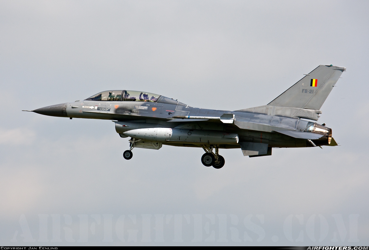 Belgium - Air Force General Dynamics F-16BM Fighting Falcon FB-21 at Leeuwarden (LWR / EHLW), Netherlands