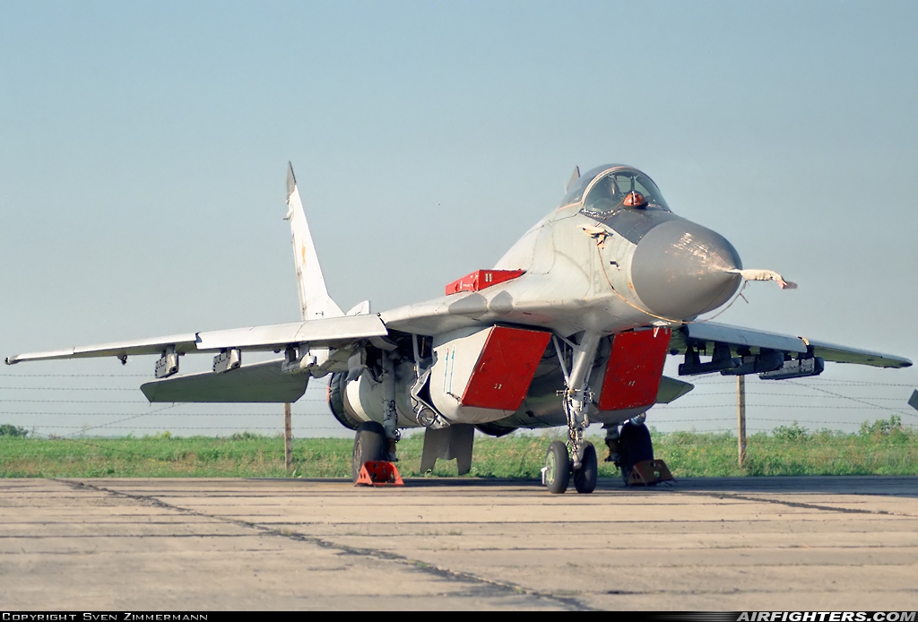 Russia - Air Force Mikoyan-Gurevich MiG-29 (9.12) 11 BLUE at Rostov on Don (ROV / URRR), Russia