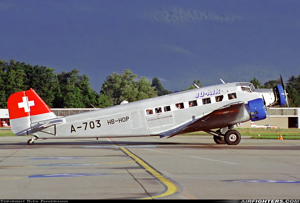 Private - Ju-Air Junkers Ju-52/3mg4e HB-HOP at Geneva - Int. (Cointrin) (GVA / LSGG), Switzerland
