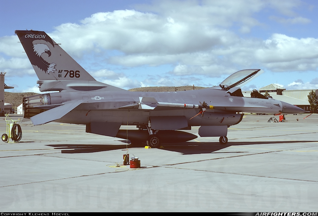 USA - Air Force General Dynamics F-16A/ADF Fighting Falcon 81-0786 at Klamath Falls - Kingsley Field (LMT / KLMT), USA