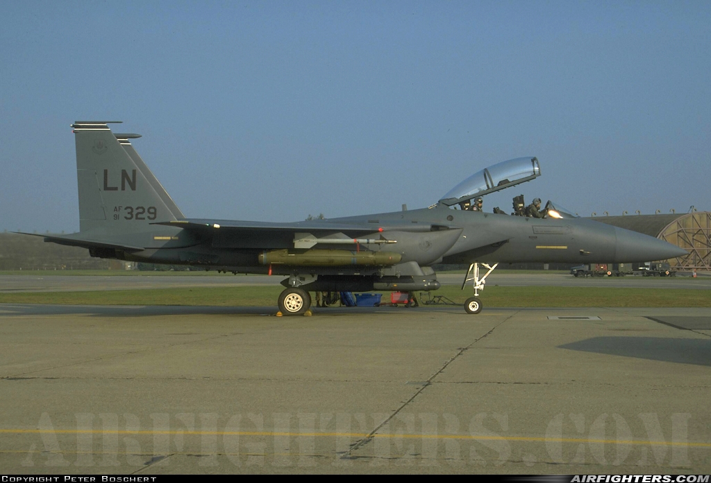 USA - Air Force McDonnell Douglas F-15E Strike Eagle 91-0329 at Lakenheath (LKZ / EGUL), UK