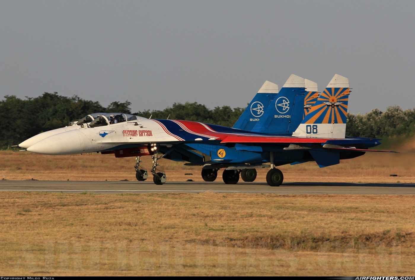 Russia - Air Force Sukhoi Su-27S 08 BLUE at Kecskemet (LHKE), Hungary