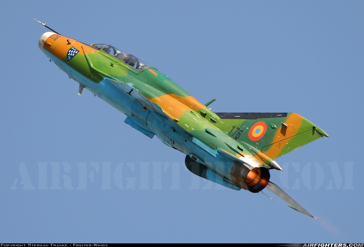 Romania - Air Force Mikoyan-Gurevich MiG-21UM Lancer B 176 at Kecskemet (LHKE), Hungary