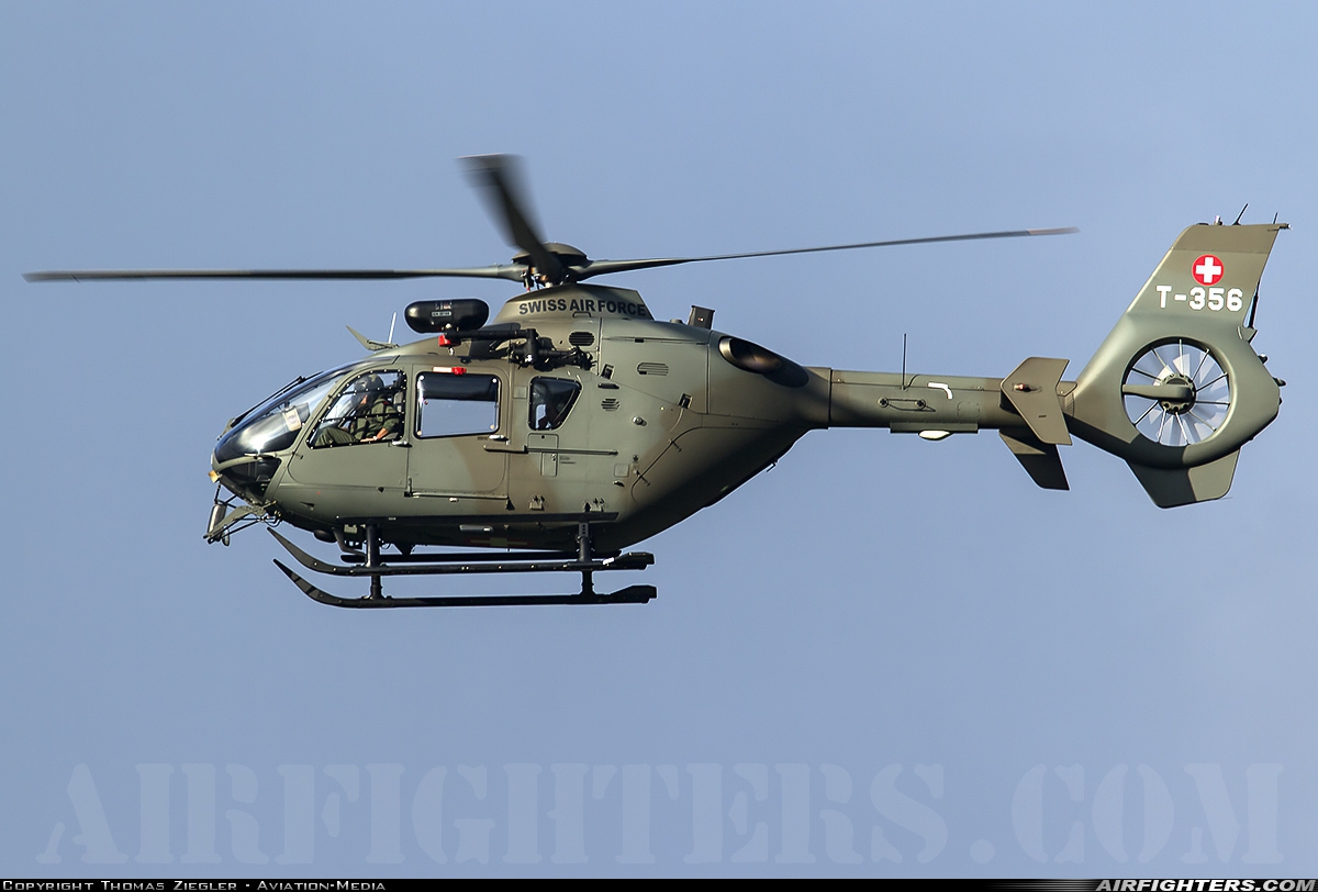 Switzerland - Air Force Eurocopter TH05 (EC-635P2+) T-356 at Meiringen (LSMM), Switzerland