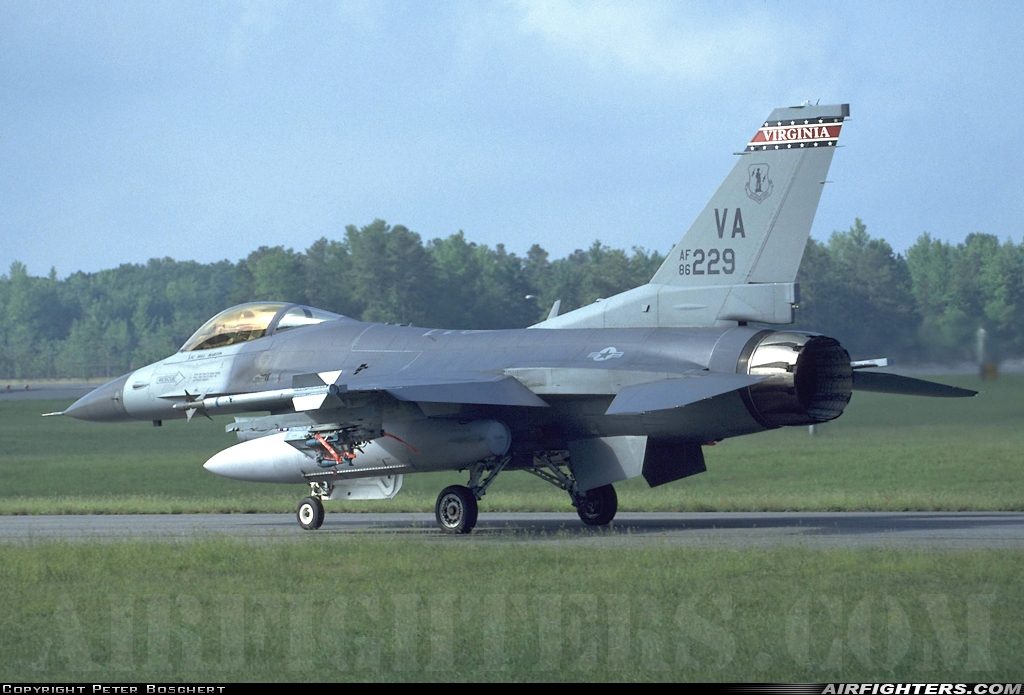 USA - Air Force General Dynamics F-16C Fighting Falcon 86-0229 at Richmond - Int. (Byrd Field) (RIC / KRIC), USA