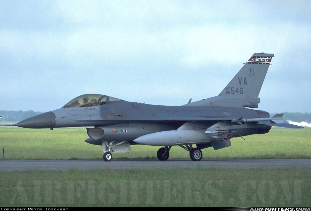 USA - Air Force General Dynamics F-16C Fighting Falcon 85-1546 at Richmond - Int. (Byrd Field) (RIC / KRIC), USA