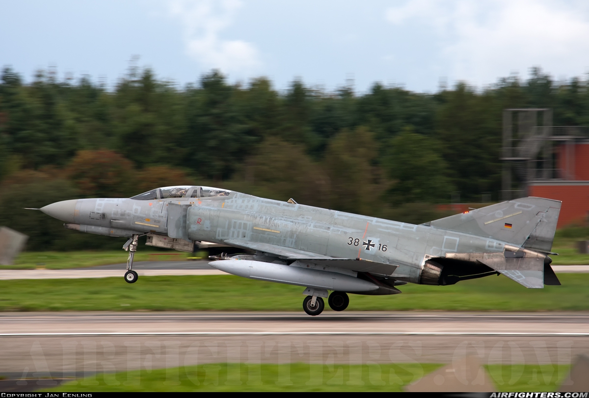 Germany - Air Force McDonnell Douglas F-4F Phantom II 38+16 at Wittmundhafen (Wittmund) (ETNT), Germany