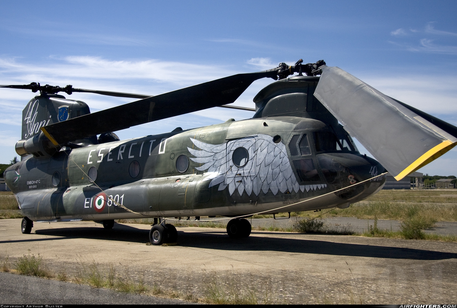 Italy - Army Boeing Vertol CH-47C Chinook MM80824 at Viterbo (LIRV), Italy