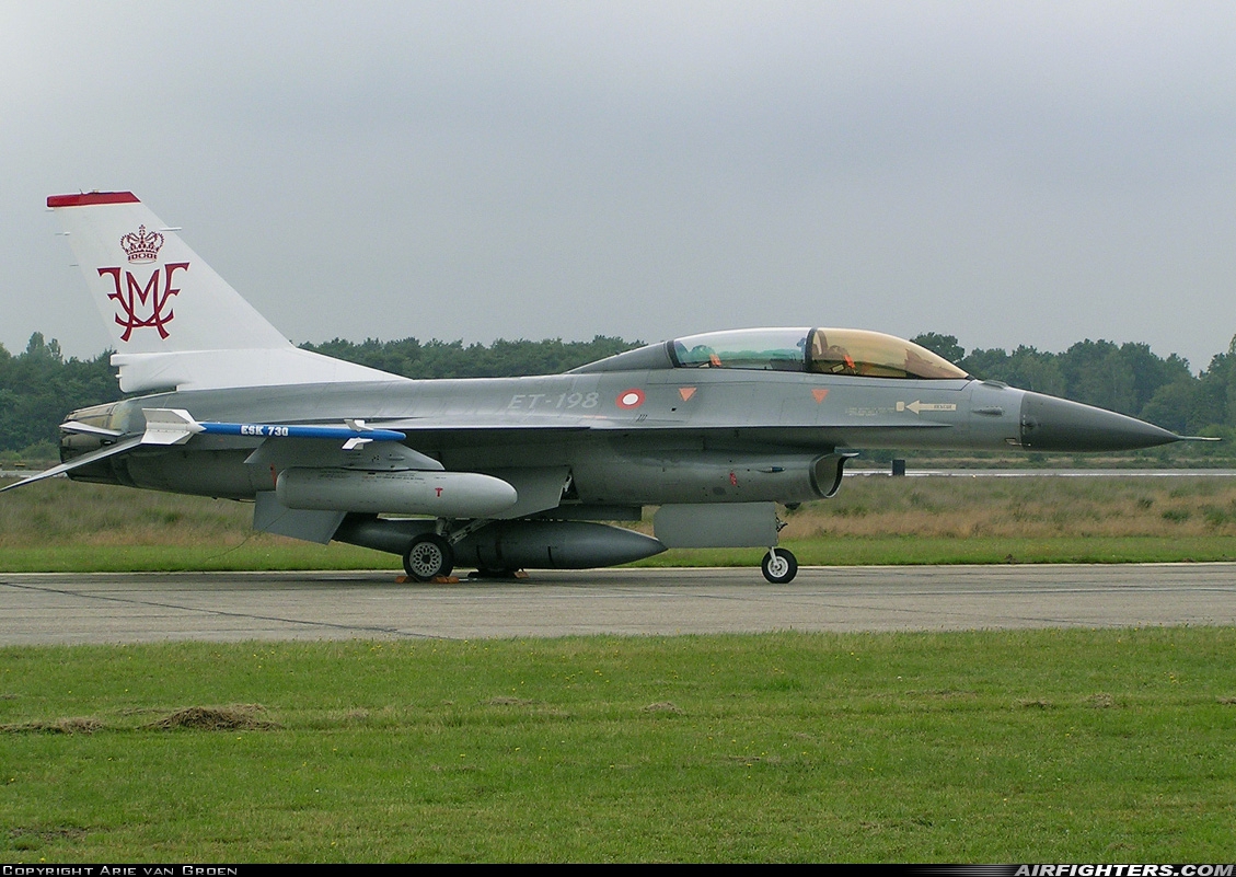Denmark - Air Force General Dynamics F-16B Fighting Falcon ET-198 at Kleine Brogel (EBBL), Belgium