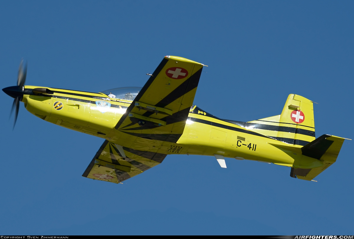 Switzerland - Air Force Pilatus PC-9 C-411 at Payerne (LSMP), Switzerland