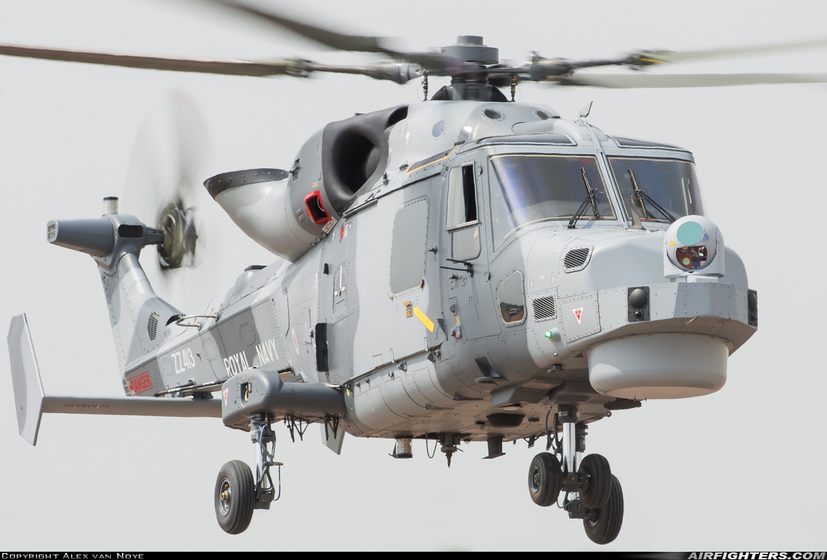 UK - Navy AgustaWestland Wildcat HMA2 ZZ413 at Fairford (FFD / EGVA), UK