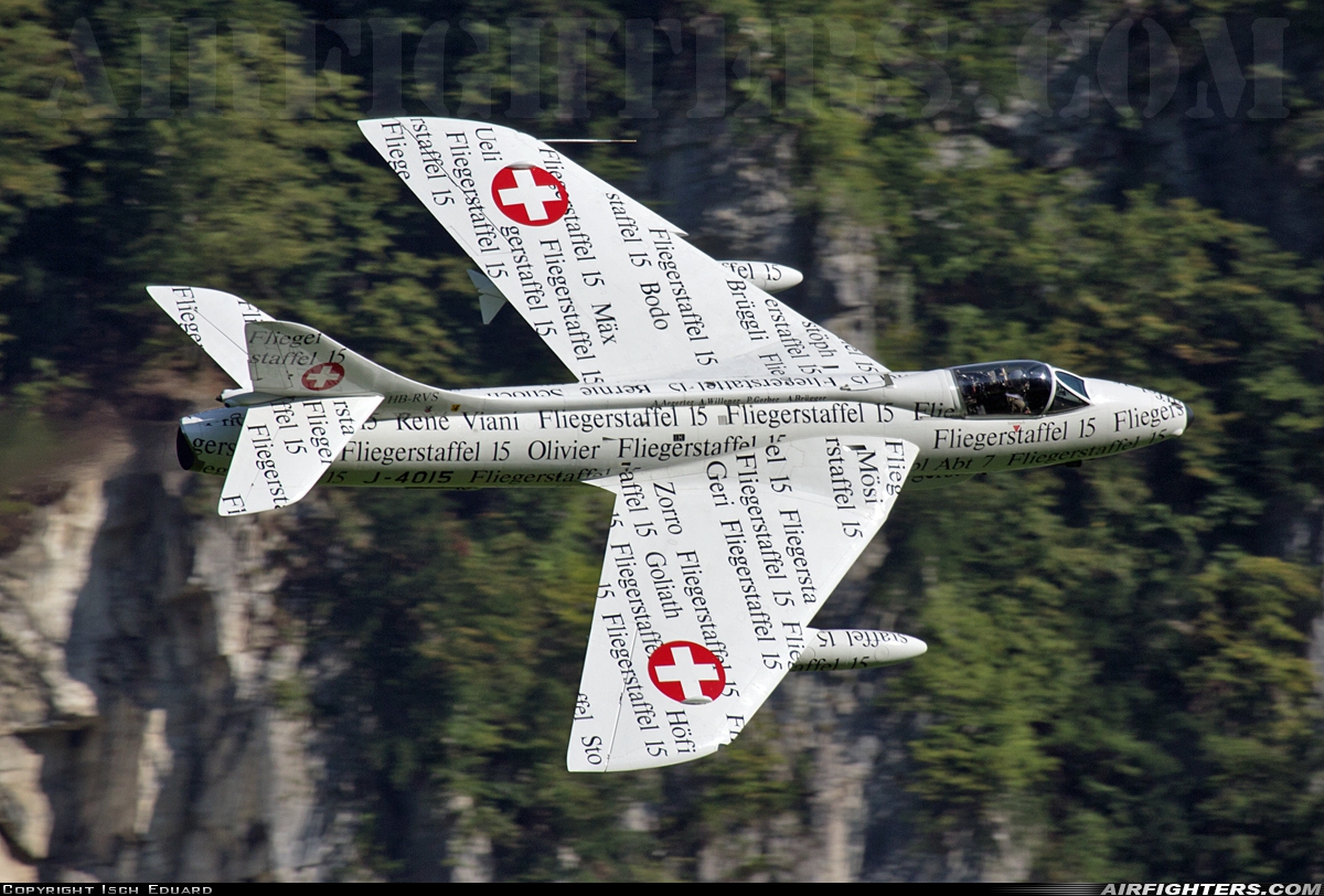 Private - Hunterverein Obersimmental Hawker Hunter F58 HB-RVS at Mollis (LSMF), Switzerland
