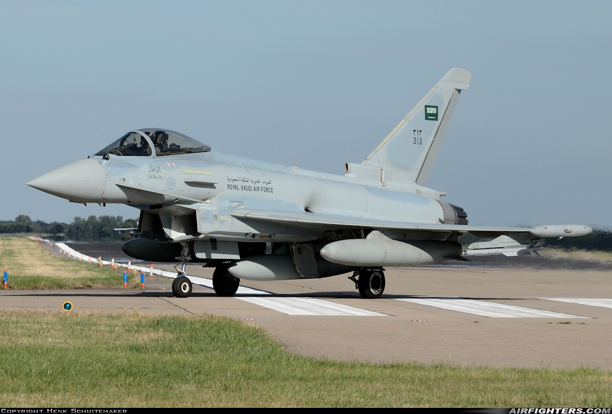 Saudi Arabia - Air Force Eurofighter Typhoon FGR50 313 at Coningsby (EGXC), UK