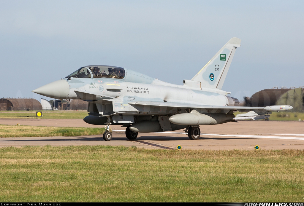 Saudi Arabia - Air Force Eurofighter Typhoon T3 322 at Coningsby (EGXC), UK
