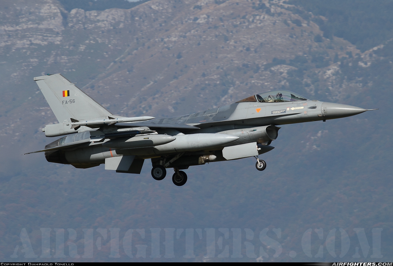 Belgium - Air Force General Dynamics F-16AM Fighting Falcon FA-56 at Aviano (- Pagliano e Gori) (AVB / LIPA), Italy