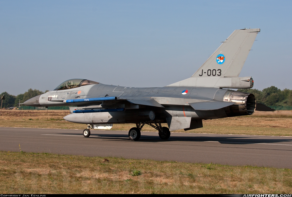 Netherlands - Air Force General Dynamics F-16AM Fighting Falcon J-003 at Kleine Brogel (EBBL), Belgium