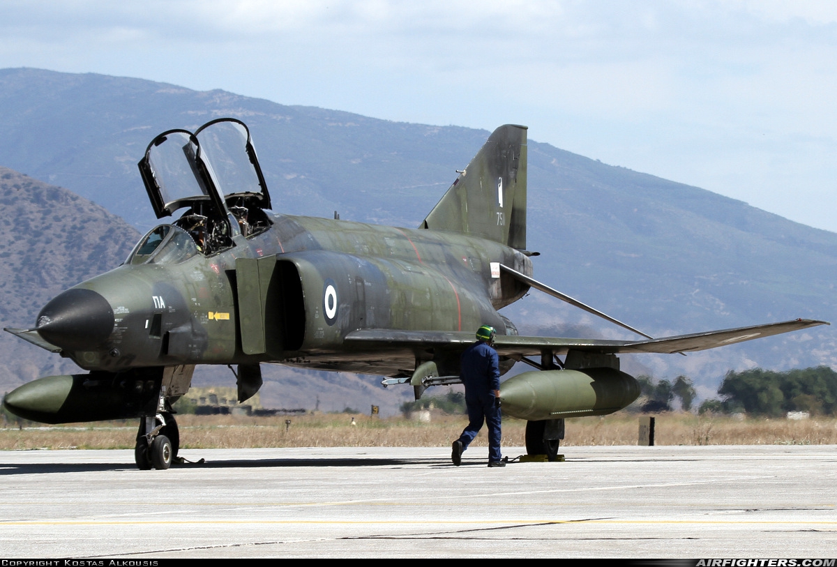 Greece - Air Force McDonnell Douglas RF-4E Phantom II 7511 at Larissa (LRA / LGLR), Greece