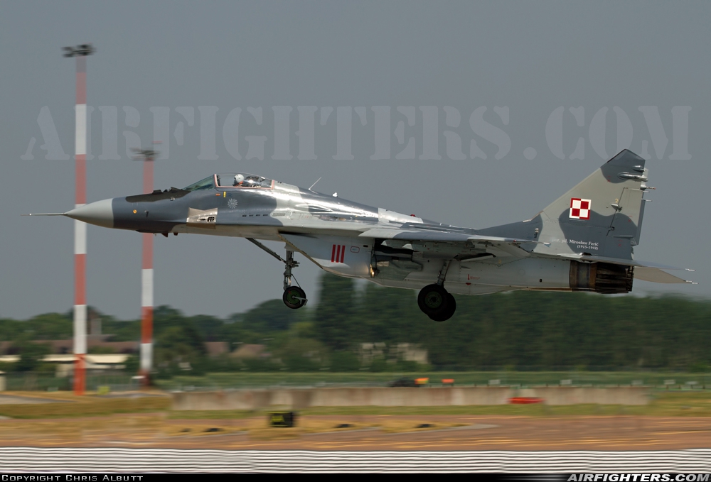 Poland - Air Force Mikoyan-Gurevich MiG-29A (9.12A) 111 at Fairford (FFD / EGVA), UK
