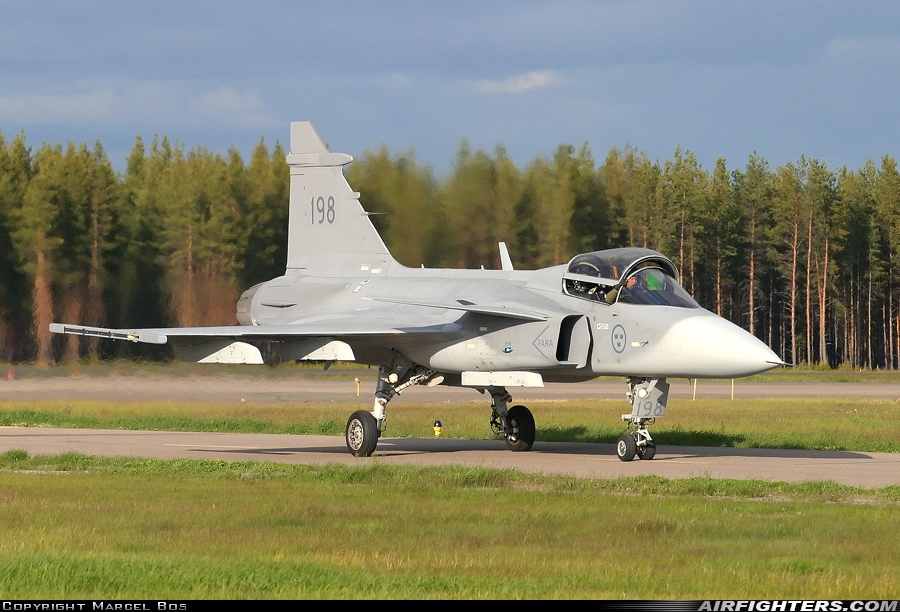 Sweden - Air Force Saab JAS-39A Gripen 39198 at Lulea - Kallax (LLA / ESPA), Sweden