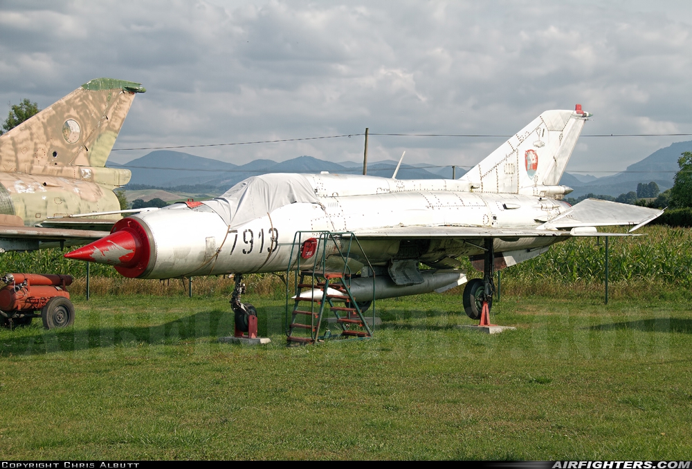 Slovakia - Air Force Mikoyan-Gurevich MiG-21PFM 7913 at Off-Airport - Martin, Slovakia
