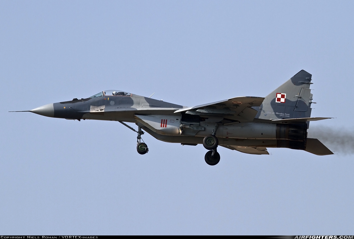 Poland - Air Force Mikoyan-Gurevich MiG-29A (9.12A) 111 at Fairford (FFD / EGVA), UK