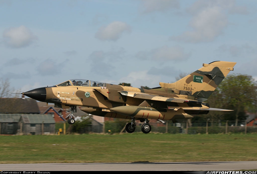 Saudi Arabia - Air Force Panavia Tornado IDS(T) 7503 at Warton (EGNO), UK