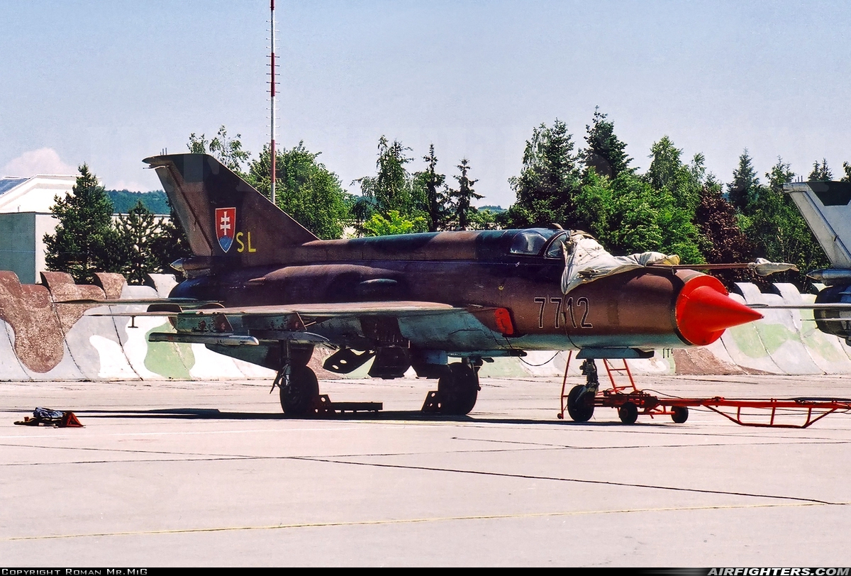 Slovakia - Air Force Mikoyan-Gurevich MiG-21MF 7712 at Sliac (LZSL), Slovakia