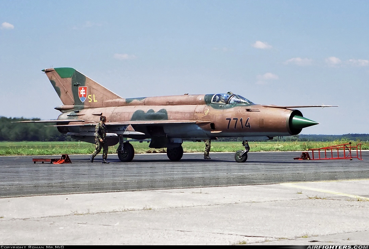 Slovakia - Air Force Mikoyan-Gurevich MiG-21MF 7714 at Malacky - Kuchyna (LZMC), Slovakia