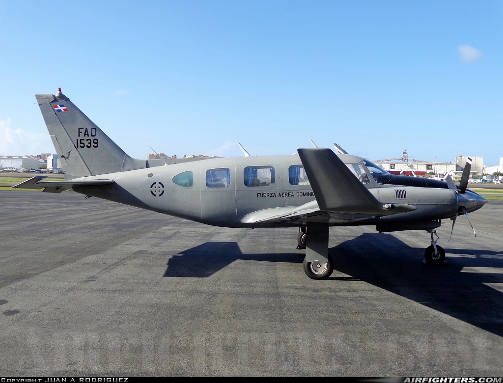 Dominican Republic - Air Force Piper PA-31-350 Navajo Chieftain FAD-1539 at San Juan - Isla Grande (SIG / TJIG), Puerto Rico