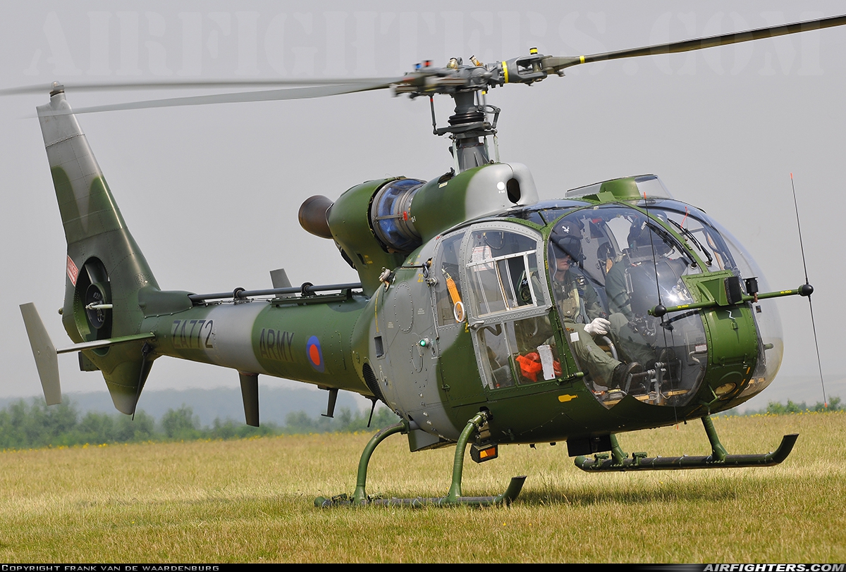 UK - Army Westland SA-341B Gazelle AH1 ZA772 at Off-Airport - Salisbury Plain, UK