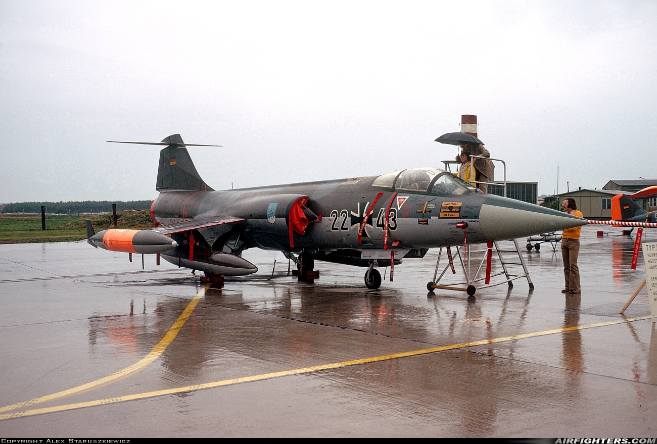 Germany - Air Force Lockheed F-104G Starfighter 22+43 at Leipheim (LPH/EDSD), Germany
