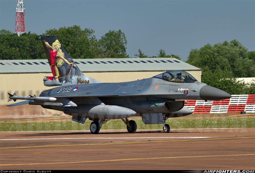 Netherlands - Air Force General Dynamics F-16AM Fighting Falcon J-002 at Fairford (FFD / EGVA), UK
