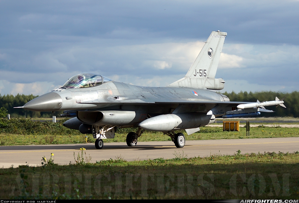 Netherlands - Air Force General Dynamics F-16AM Fighting Falcon J-515 at Eindhoven (- Welschap) (EIN / EHEH), Netherlands
