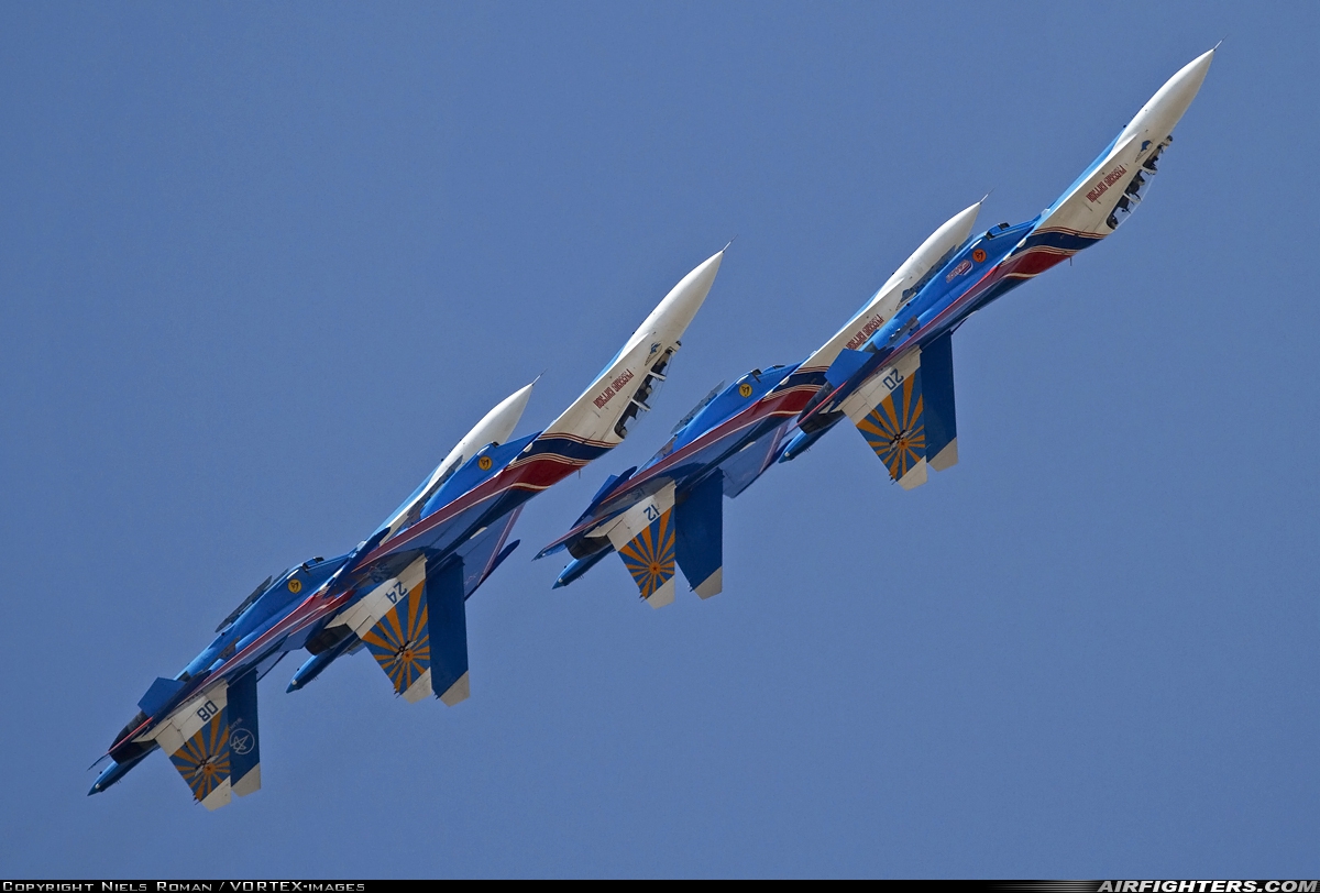 Russia - Air Force Sukhoi Su-27UB 20 BLUE at Kecskemet (LHKE), Hungary