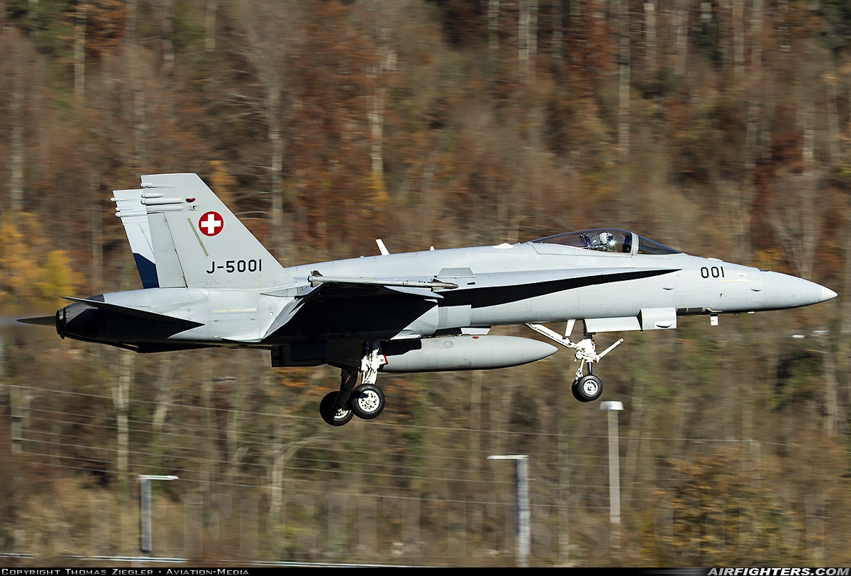 Switzerland - Air Force McDonnell Douglas F/A-18C Hornet J-5001 at Meiringen (LSMM), Switzerland