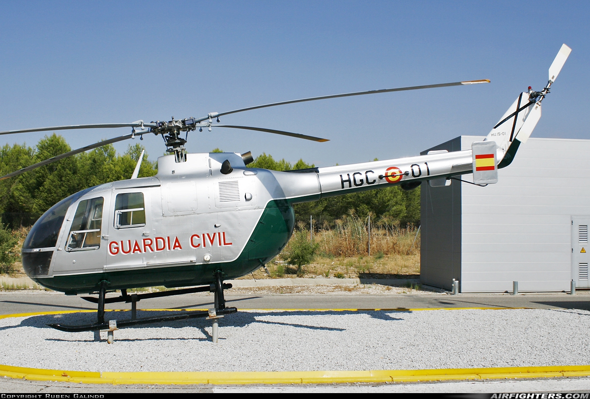 Spain - Guardia Civil MBB Bo-105CB HU.15-01 at Madrid - Torrejon (TOJ / LETO), Spain