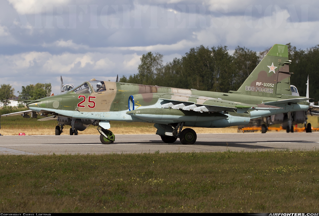 Russia - Air Force Sukhoi Su-25SM RF-93052 at Chkalovsky (CKL / UUMU), Russia