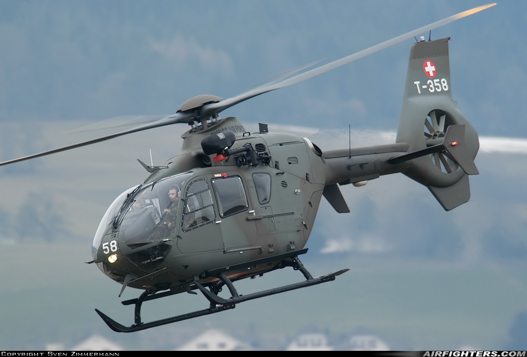 Switzerland - Air Force Eurocopter TH05 (EC-635P2+) T-358 at Grenchen (LSZG), Switzerland