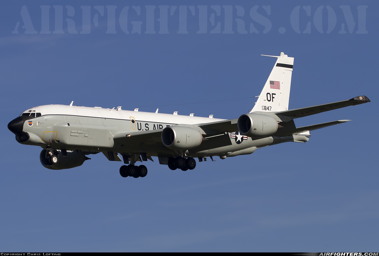 USA - Air Force Boeing RC-135U Combat Sent (739-445B) 64-14847 at Mildenhall (MHZ / GXH / EGUN), UK