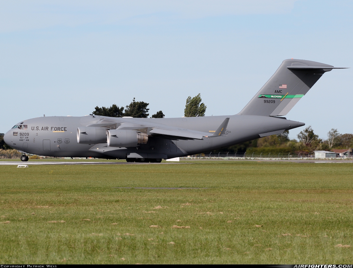 USA - Air Force Boeing C-17A Globemaster III 09-9209 at Christchurch - Int. (CHC / NZCH), New Zealand