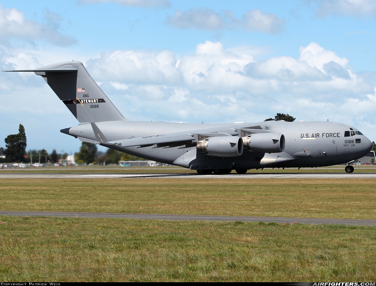 USA - Air Force Boeing C-17A Globemaster III 01-0188 at Christchurch - Int. (CHC / NZCH), New Zealand
