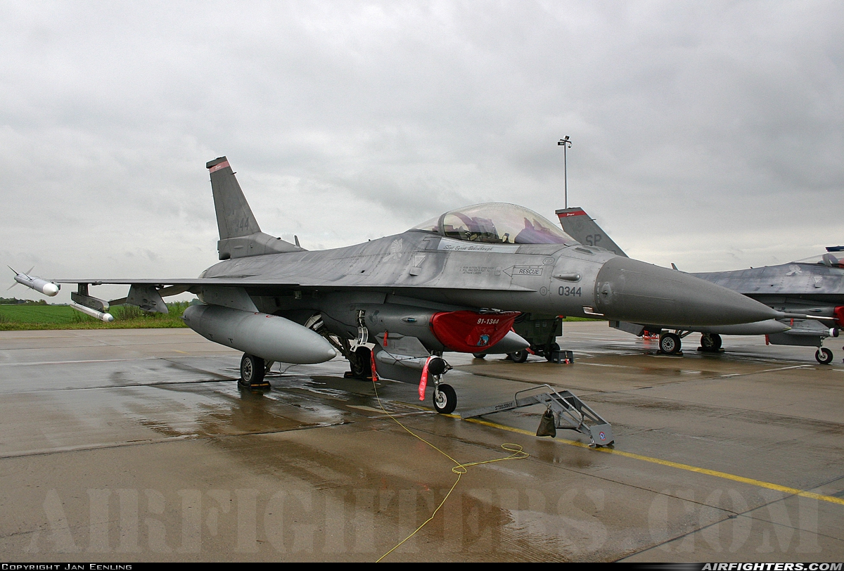 USA - Air Force General Dynamics F-16C Fighting Falcon 91-0344 at Florennes (EBFS), Belgium