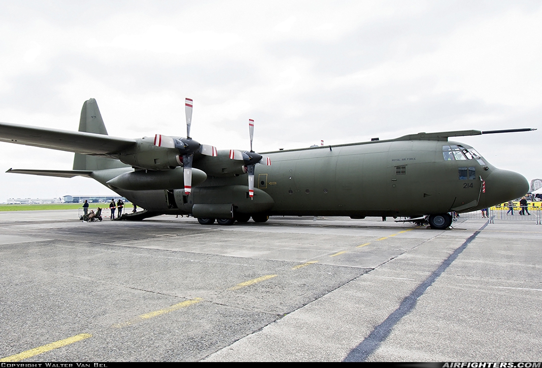 UK - Air Force Lockheed Hercules C3A (C-130K-30 / L-382) XV214 at Brussels - National (Zaventem) / Melsbroek (BRU / EBBR / EBMB), Belgium