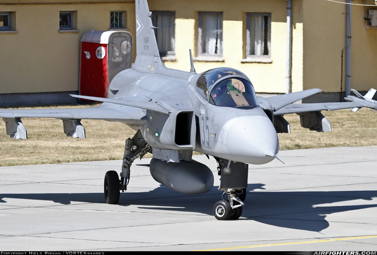 Hungary - Air Force Saab JAS-39C Gripen 35 at Kecskemet (LHKE), Hungary