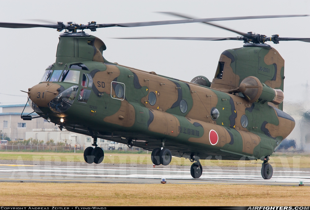 Japan - Army Boeing Vertol / Kawasaki CH-47J Chinook 52931 at Akeno (RJOE), Japan
