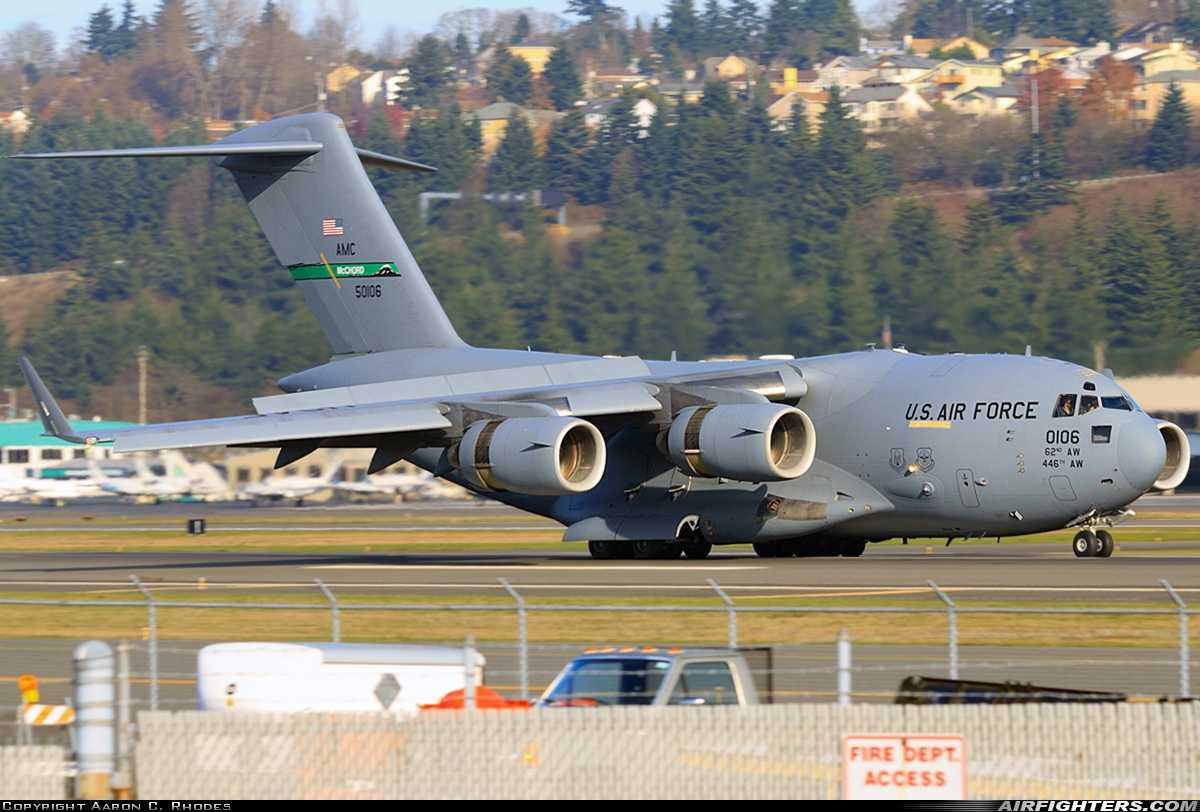 USA - Air Force Boeing C-17A Globemaster III 95-0106 at Seattle - Boeing Field / King County Int. (BFI / KBFI), USA