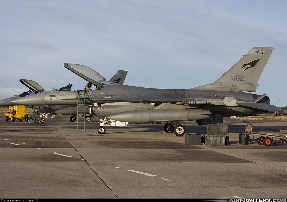 Italy - Air Force General Dynamics F-16A/ADF Fighting Falcon MM7262 at Kinloss (FSS / EGQK), UK