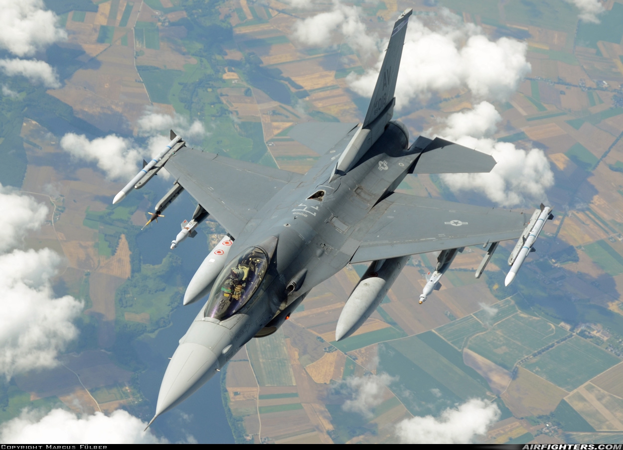 USA - Air Force General Dynamics F-16C Fighting Falcon 89-2018 at In Flight, Poland
