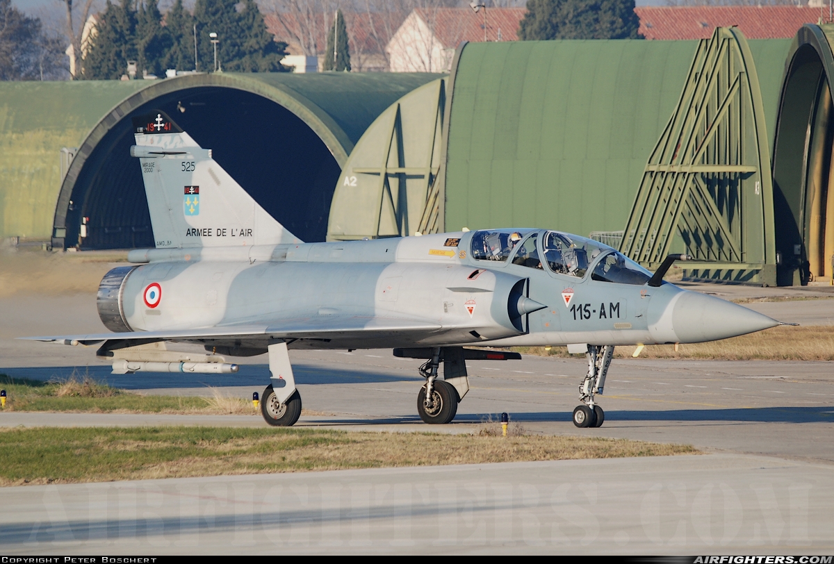 France - Air Force Dassault Mirage 2000B 525 at Orange - Caritat (XOG / LFMO), France