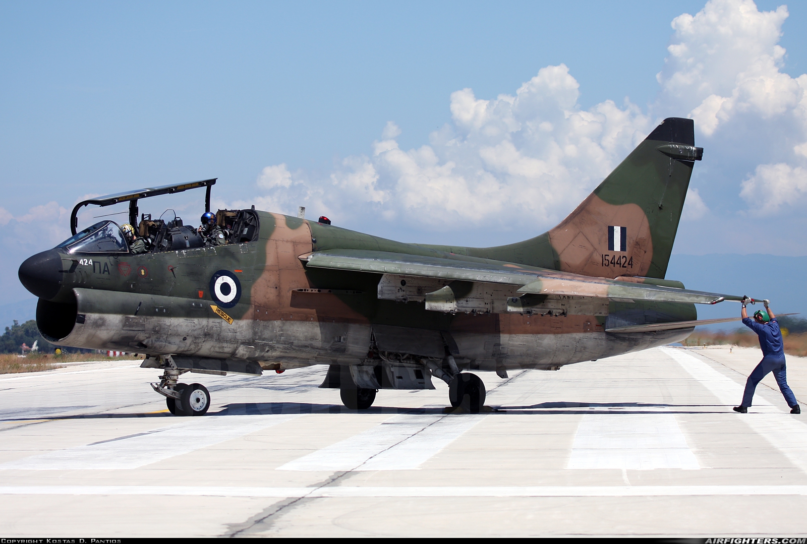 Greece - Air Force LTV Aerospace TA-7C Corsair II 154424 at Araxos (GPA / LGRX), Greece